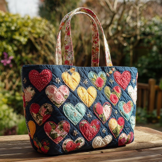 Indigo Flowers Quilted Tote Bag GFTOTL4381