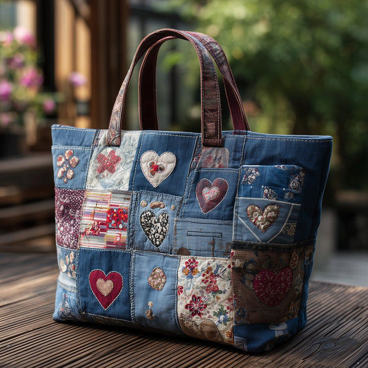 Blooming Heart Quilted Tote Bag GFTOTL4383