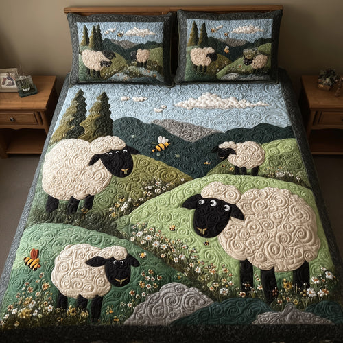 Sheep Mountain 3-Piece Quilted Bedding Set GFTOTL4465