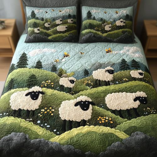 Sheep Mountain 3-Piece Quilted Bedding Set GFTOTL4466