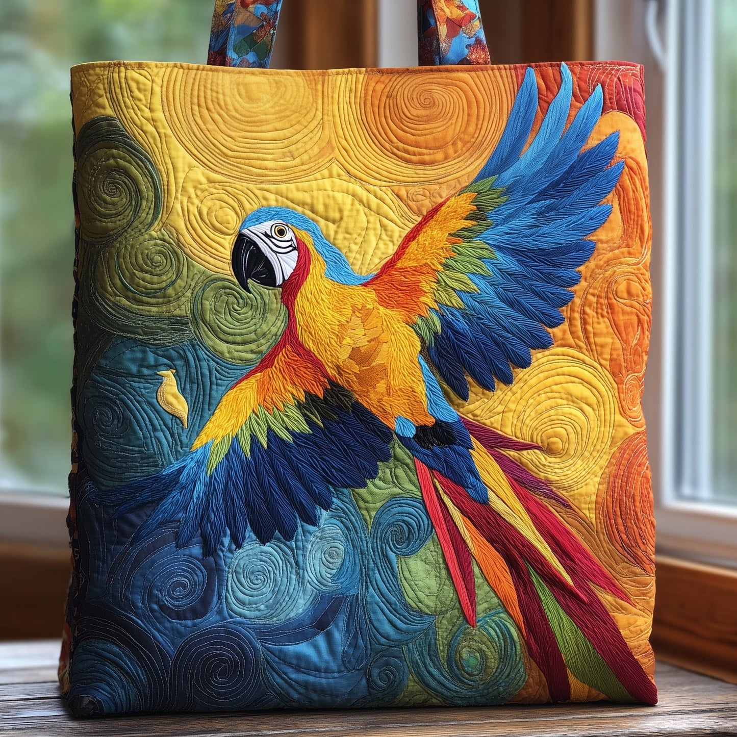 Flaming Jungle Quilted Tote Bag GFTOTL4489