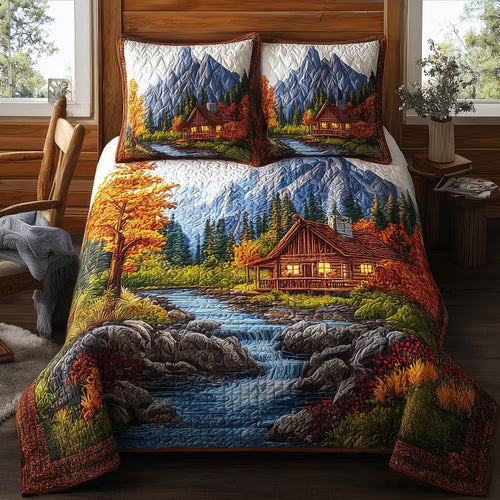 Serene Autumn Bliss 3-Piece Quilted Bedding Set GFTOTL4500