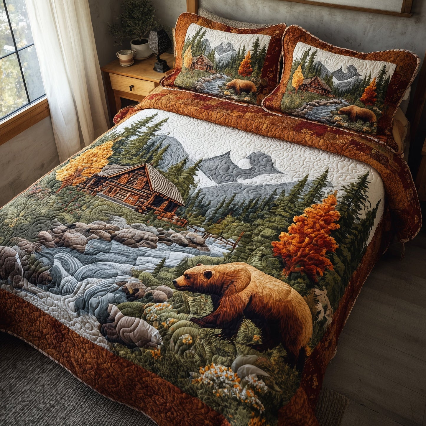 Serene Autumn Bliss 3-Piece Quilted Bedding Set GFTOTL4501