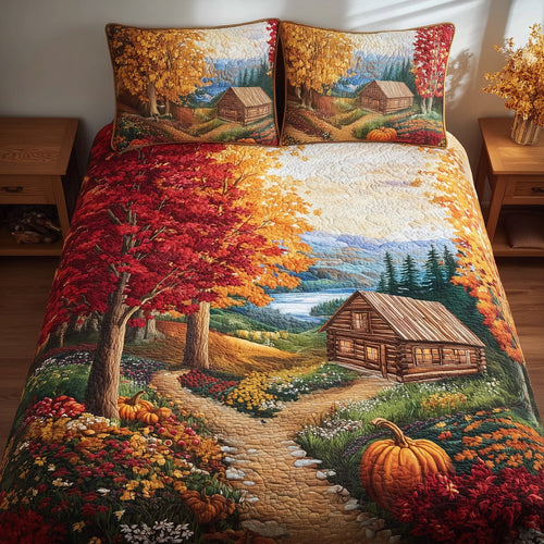 Serene Autumn Bliss 3-Piece Quilted Bedding Set GFTOTL4504
