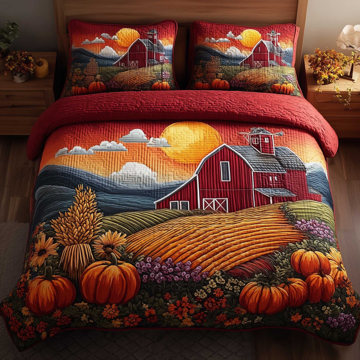 Harvest Farmhouse 3-Piece Quilted Bedding Set GFTOTL4509