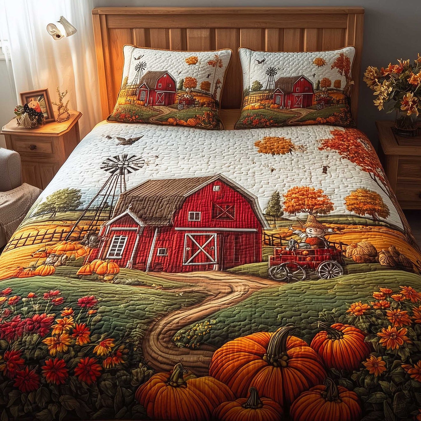 Harvest Farmhouse 3-Piece Quilted Bedding Set GFTOTL4511