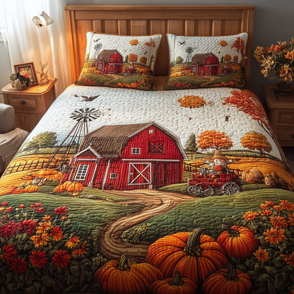 Harvest Farmhouse 3-Piece Quilted Bedding Set GFTOTL4511