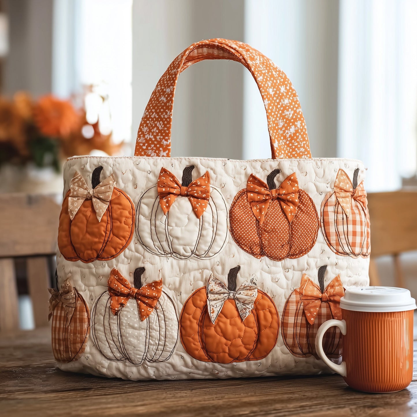 Pumpkin Spice Quilted Tote Bag GFTOTL4560