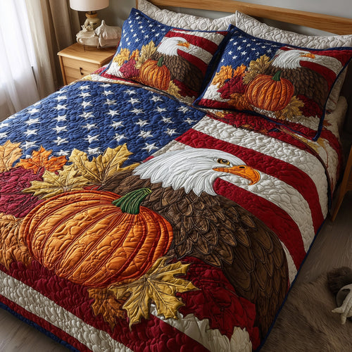 Stars Pumpkin 3-Piece Quilted Bedding Set GFTOTL4569