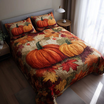 Stars Pumpkin 3-Piece Quilted Bedding Set GFTOTL4573