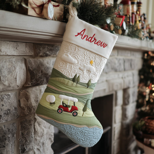 Festive Fairway QTCUZ Quilted Christmas Stocking GFTOTL4578