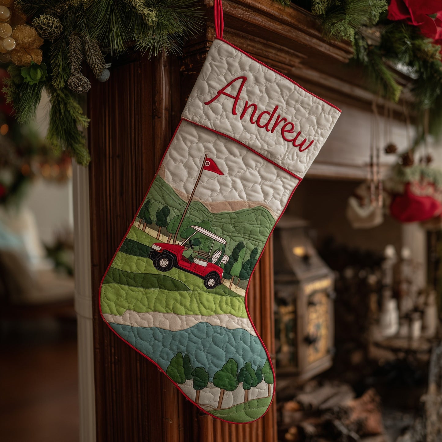 Festive Fairway QTCUZ Quilted Christmas Stocking GFTOTL4582