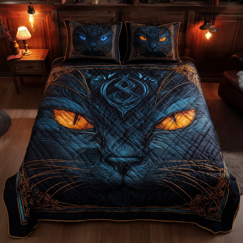 Powerful Cat 3-Piece Quilted Bedding Set GFTOTL4597