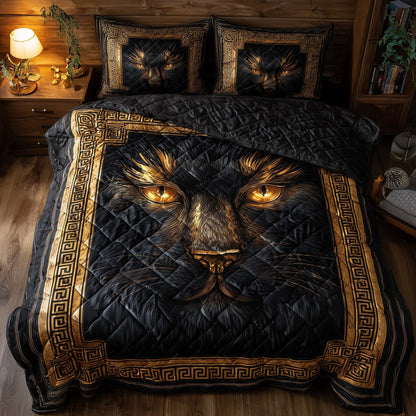 Powerful Cat 3-Piece Quilted Bedding Set GFTOTL4599