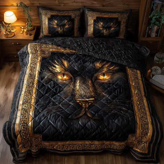 Powerful Cat 3-Piece Quilted Bedding Set GFTOTL4599