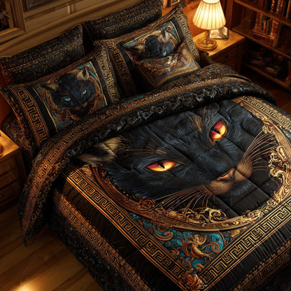 Powerful Cat 3-Piece Quilted Bedding Set GFTOTL4601