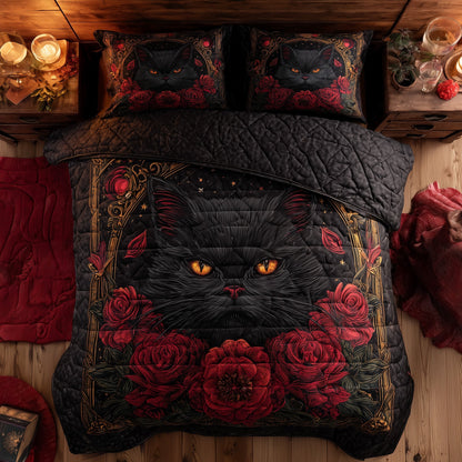 Powerful Cat 3-Piece Quilted Bedding Set GFTOTL4602