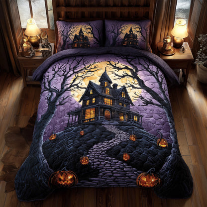 Haunted House 3-Piece Quilted Bedding Set GFTOTL4605
