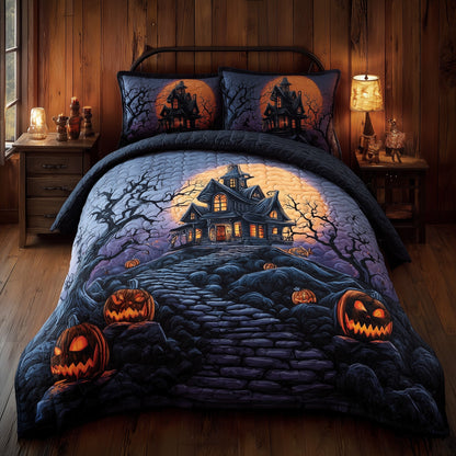 Haunted House 3-Piece Quilted Bedding Set GFTOTL4606