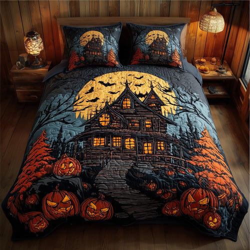 Haunted Cabin 3-Piece Quilted Bedding Set GFTOTL4610