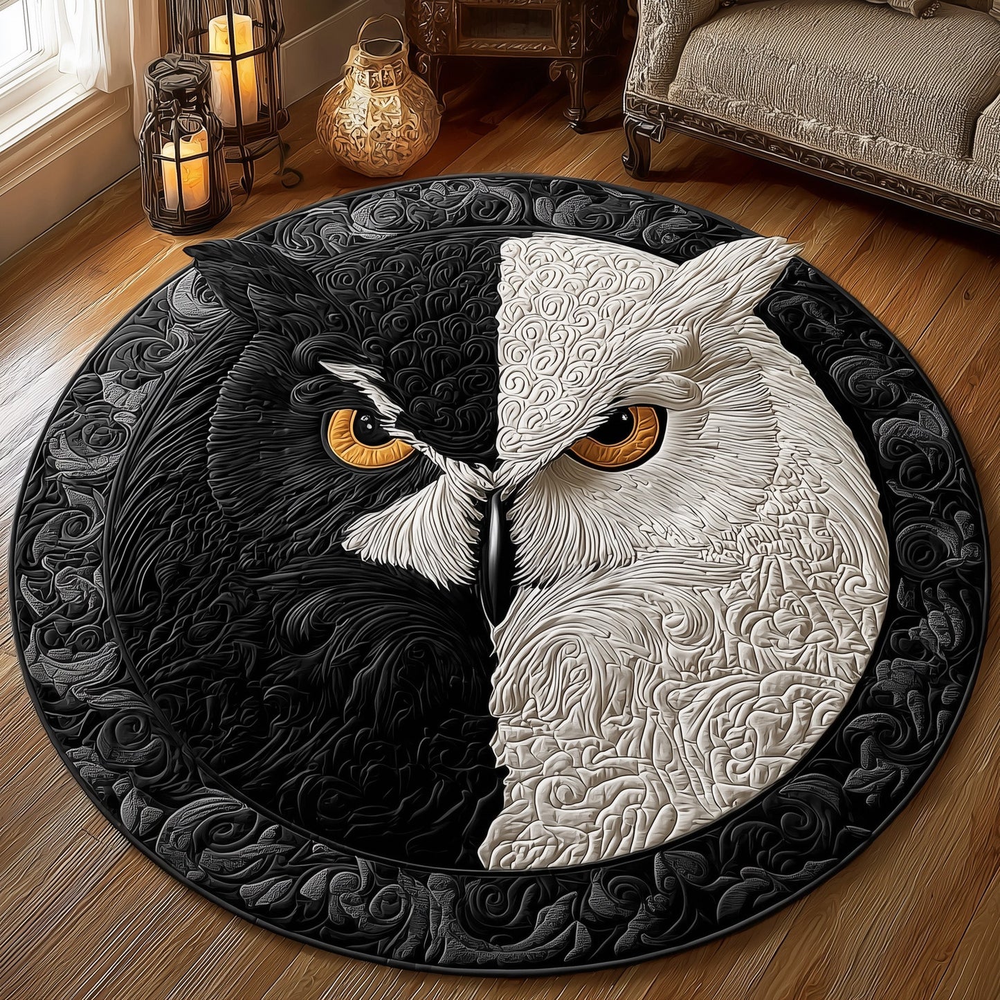 Guardian Owl Quilted Round Mat GFTOTL4670