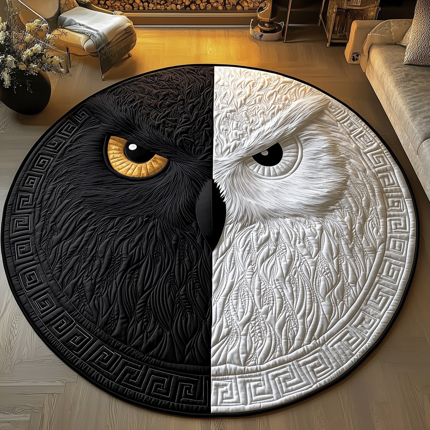 Guardian Owl Quilted Round Mat GFTOTL4673