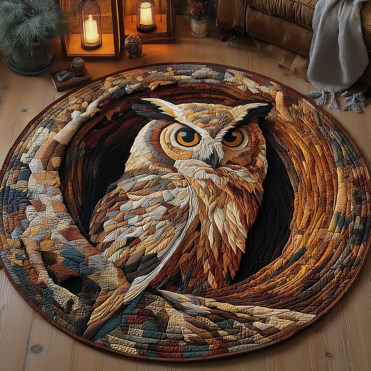 The Hollow Owl Quilted Round Mat GFTOTL4675