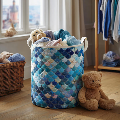 Elegant Mermaid Quilted Laundry Basket GFTOTL4687