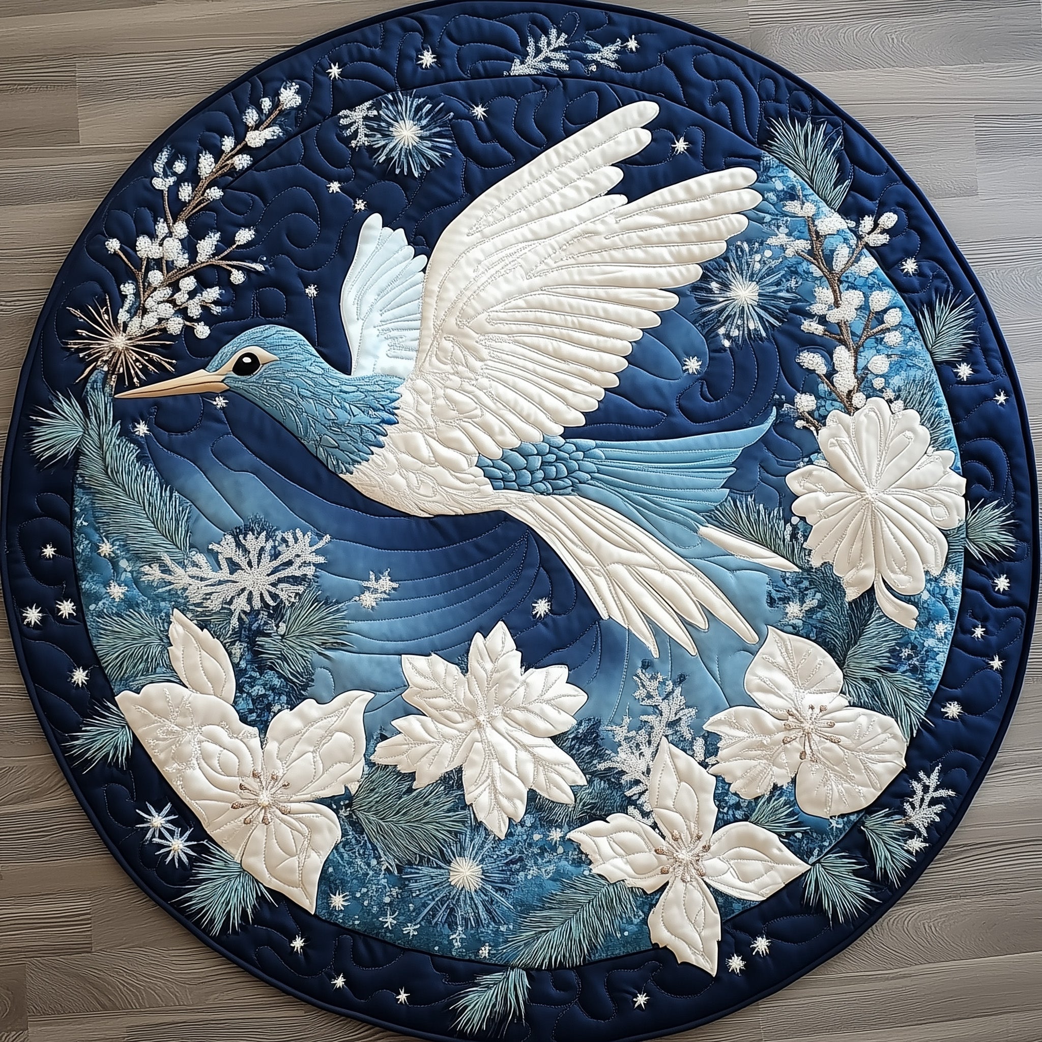Winter Hummingbird Quilted Round Mat GFTOTL4737 – Patchique Store