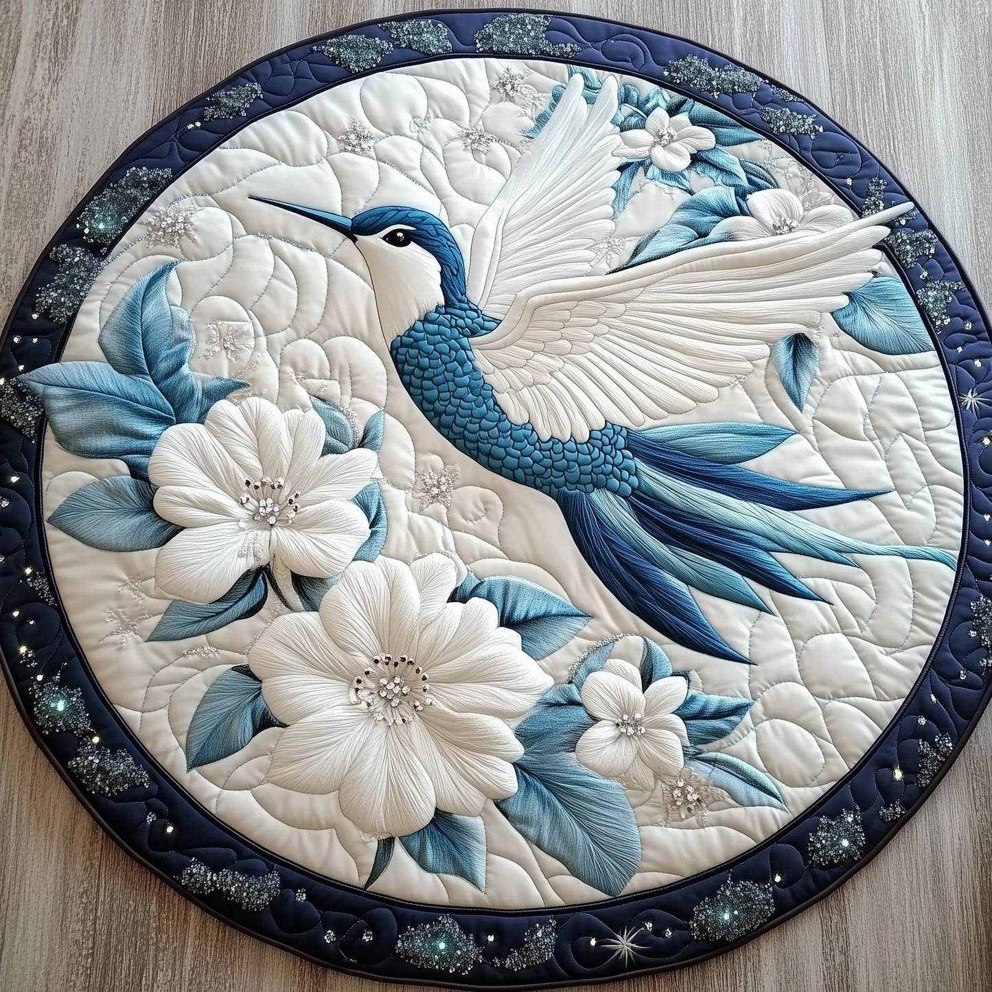 Winter Hummingbird Quilted Round Mat GFTOTL4738