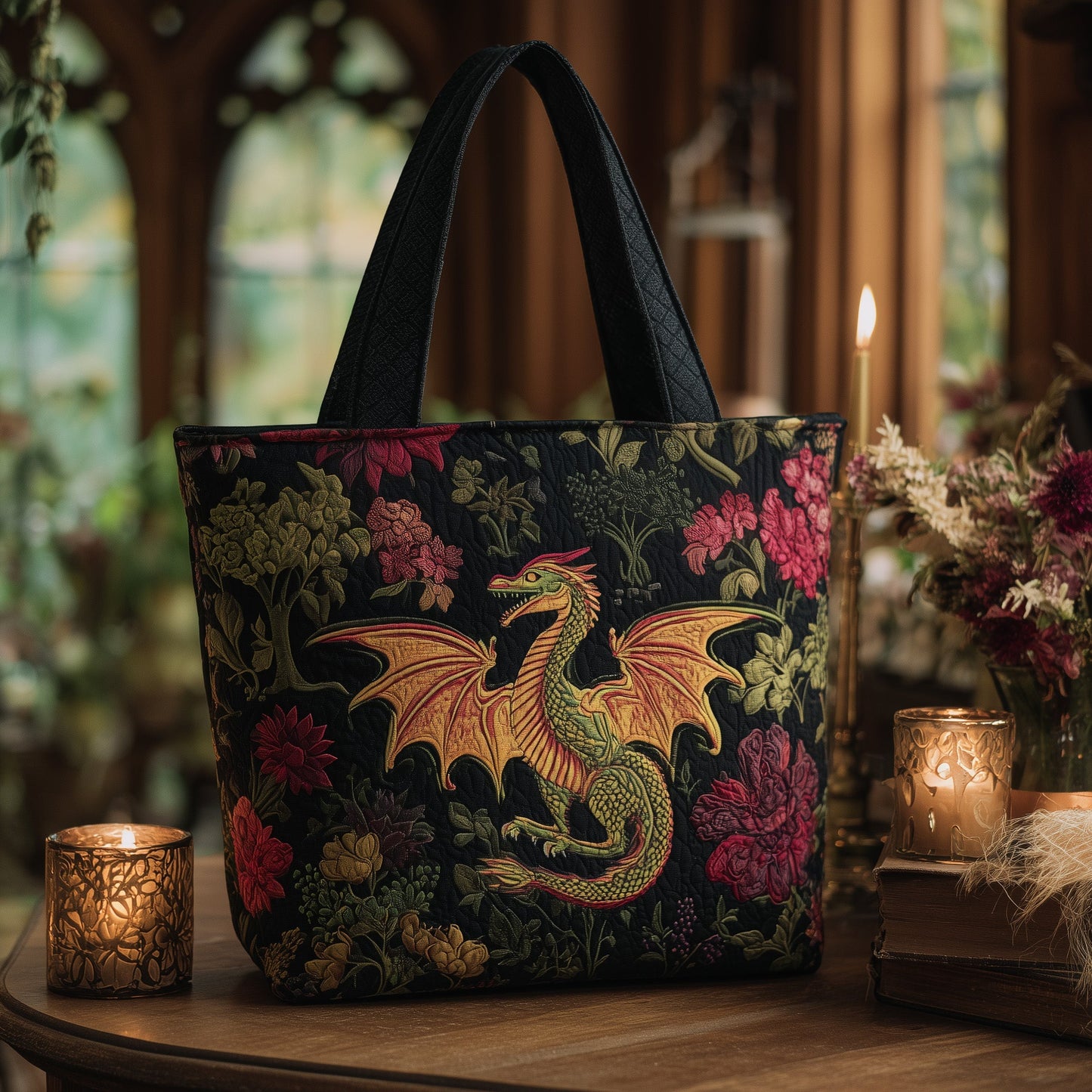 Magical Forestcore Quilted Tote Bag GFTOTL4744