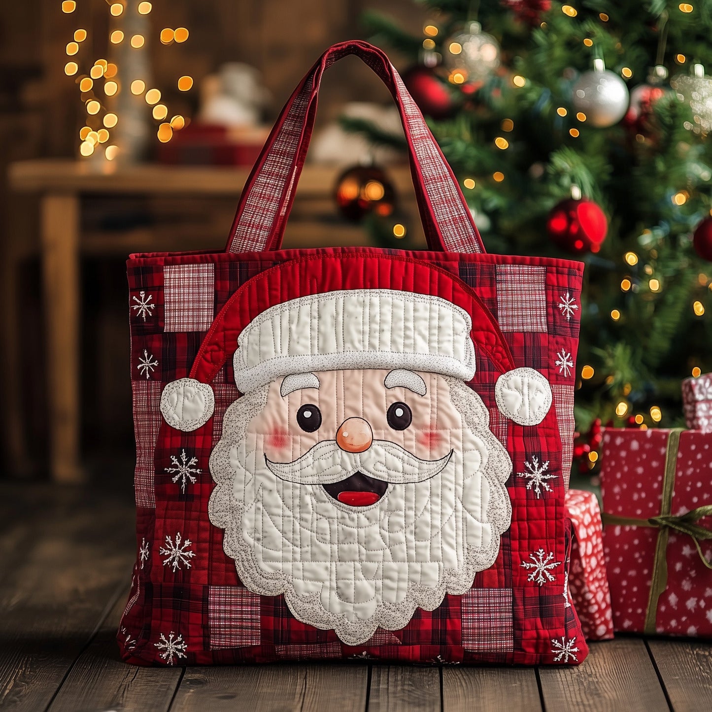Retro Santa Quilted Tote Bag GFTOTL4759