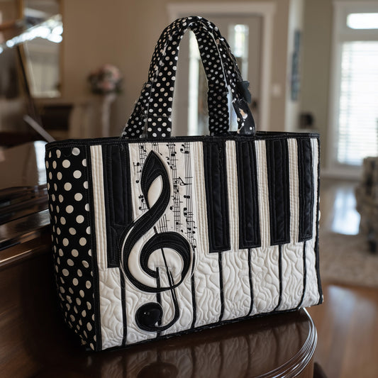 Elegant Piano Quilted Tote Bag GFTOTL4765
