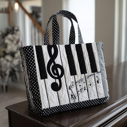 Elegant Piano Quilted Tote Bag GFTOTL4766