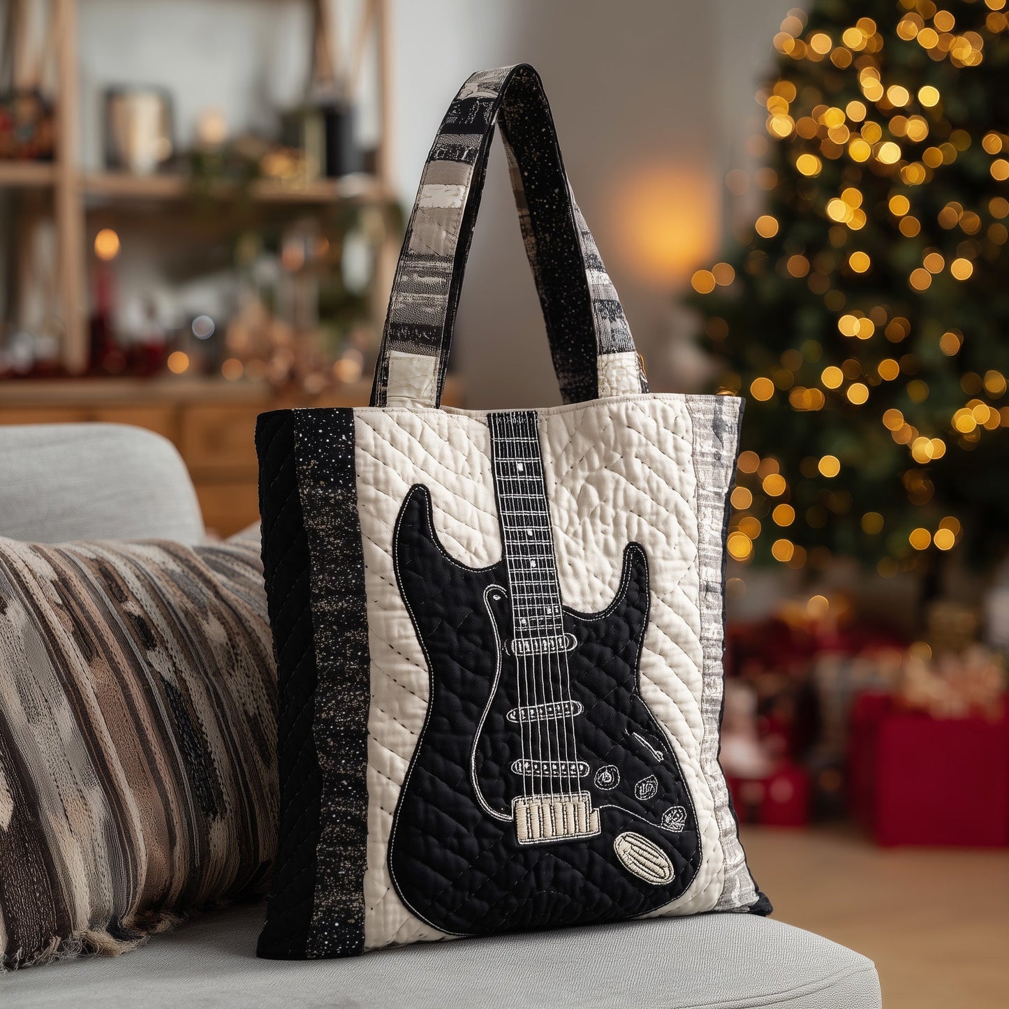 Elegant Guitar Quilted Tote Bag GFTOTL4769