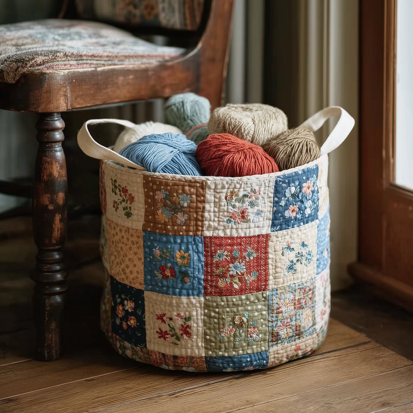 Nostalgic Petals Quilted Laundry Basket GFTOTL4813