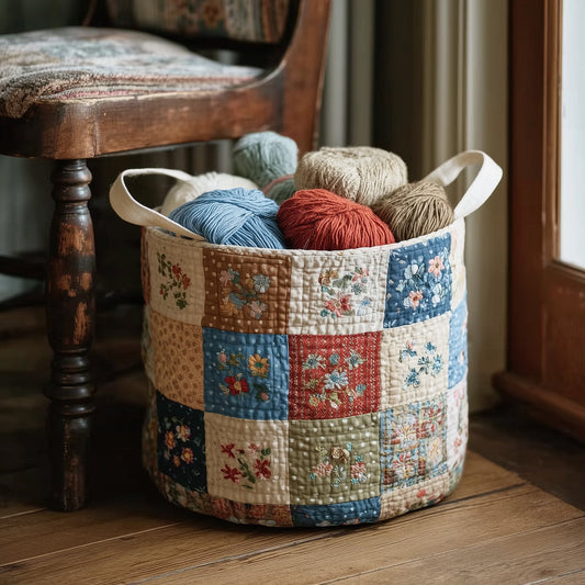 Nostalgic Petals Quilted Laundry Basket GFTOTL4813