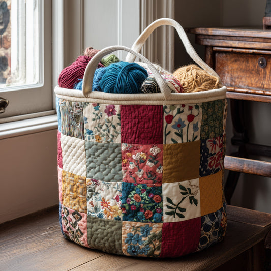 Nostalgic Petals Quilted Laundry Basket GFTOTL4815