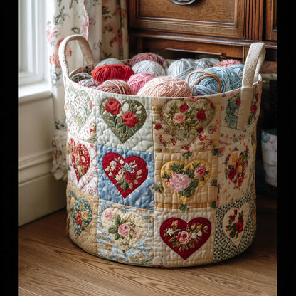 Nostalgic Petals Quilted Laundry Basket GFTOTL4818