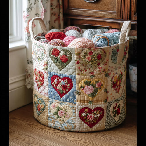 Nostalgic Petals Quilted Laundry Basket GFTOTL4818