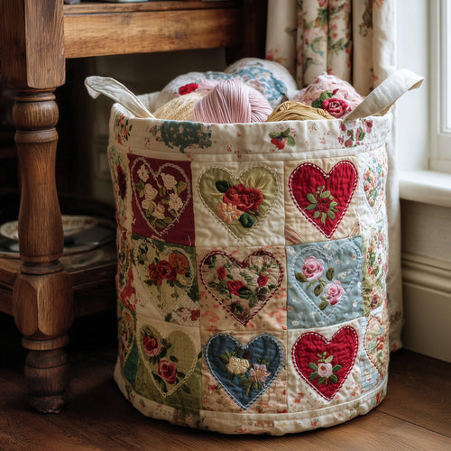 Nostalgic Petals Quilted Laundry Basket GFTOTL4820