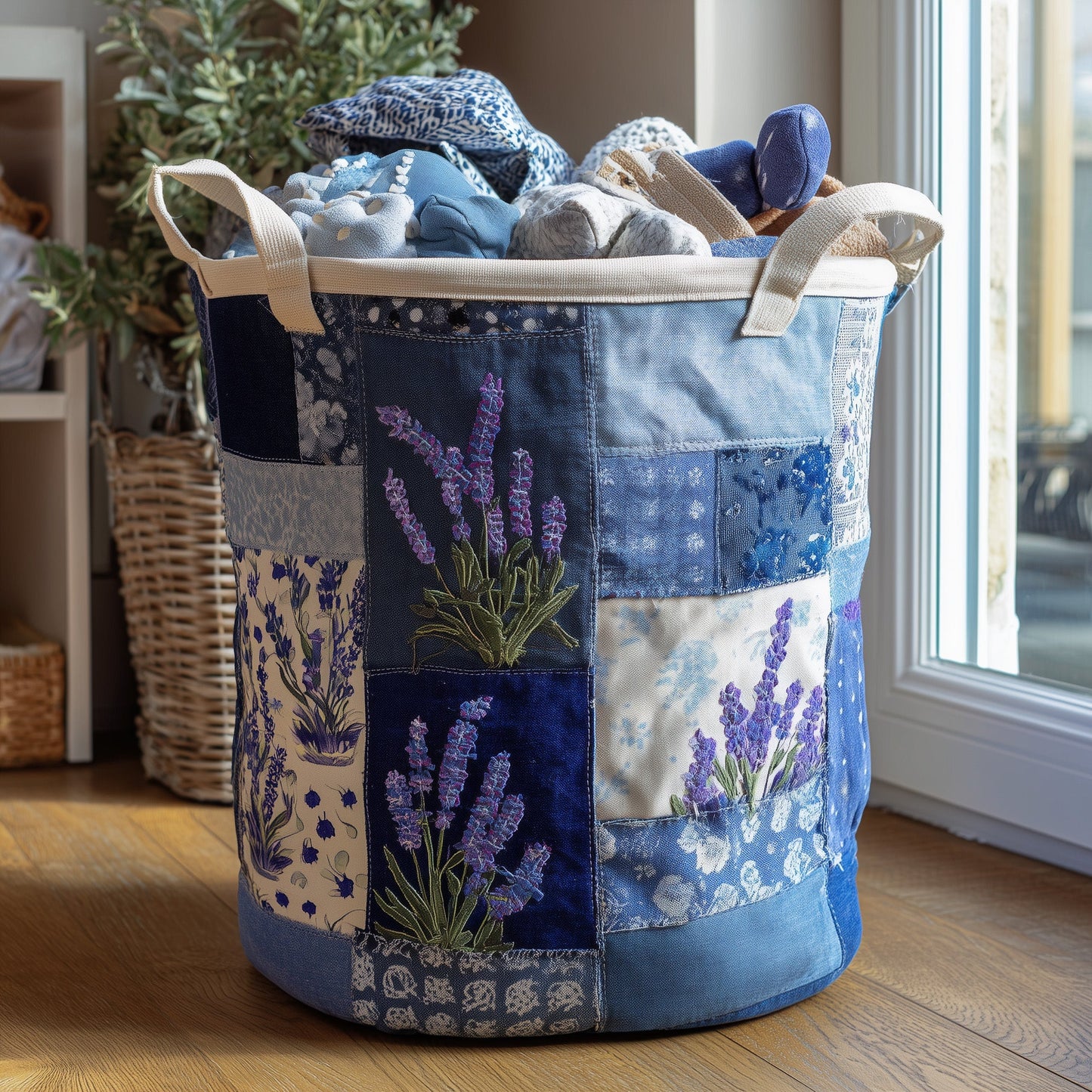 Upcycle Heritage Quilted Laundry Basket GFTOTL4822