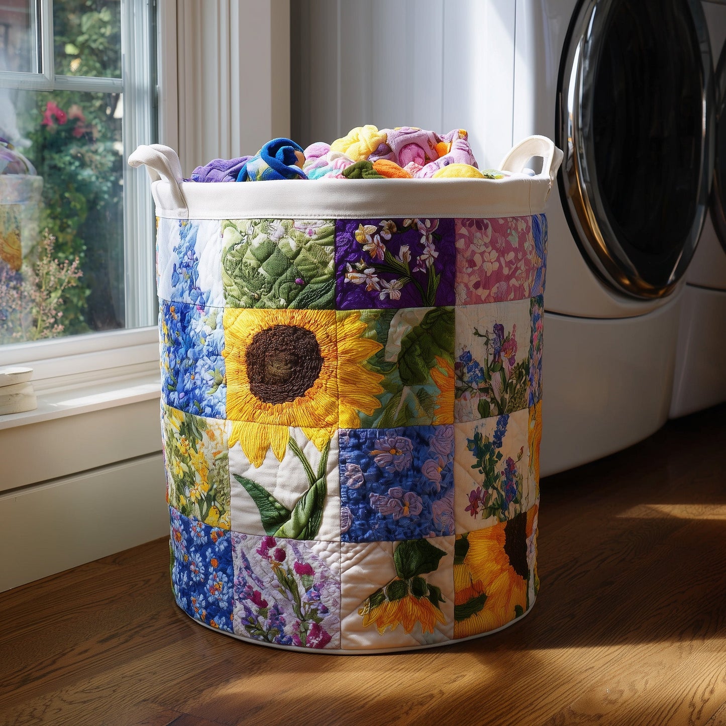 Blooming Heritage Quilted Laundry Basket GFTOTL4829