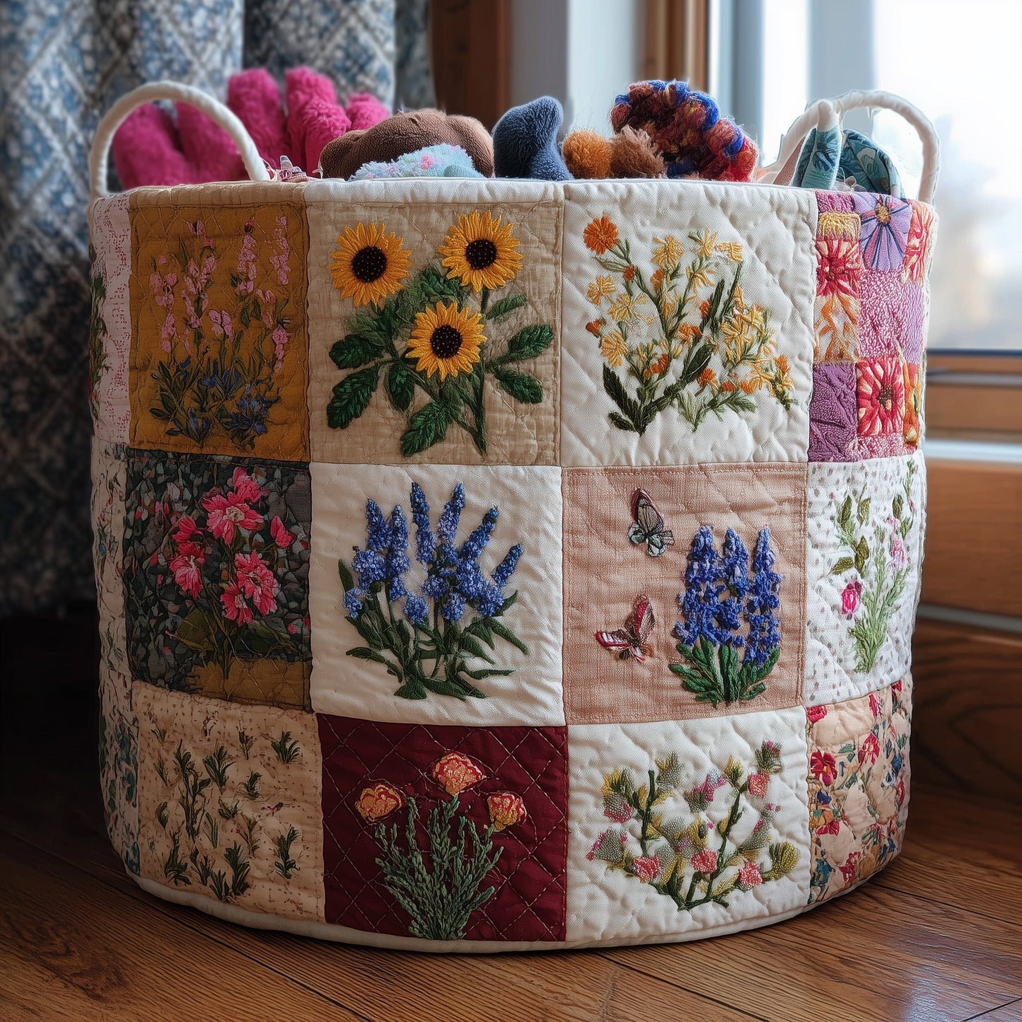 Blooming Heritage Quilted Laundry Basket GFTOTL4831