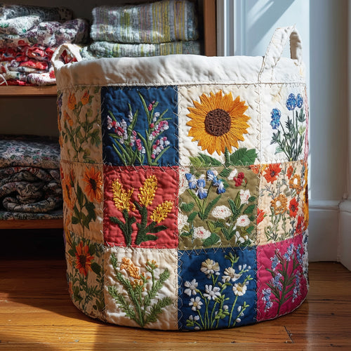 Blooming Heritage Quilted Laundry Basket GFTOTL4832