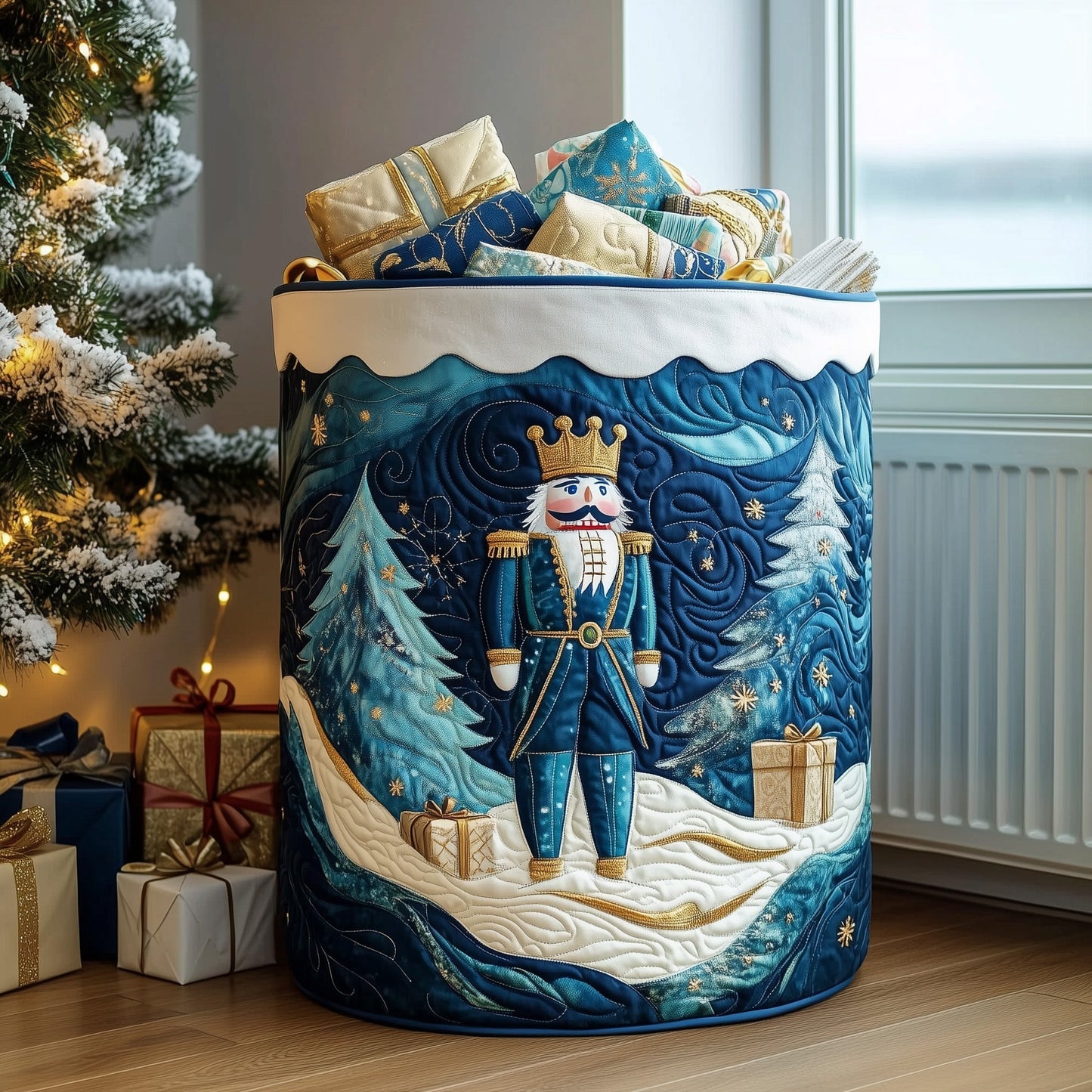 Nutcracker Spirit Quilted Laundry Basket GFTOTL4843