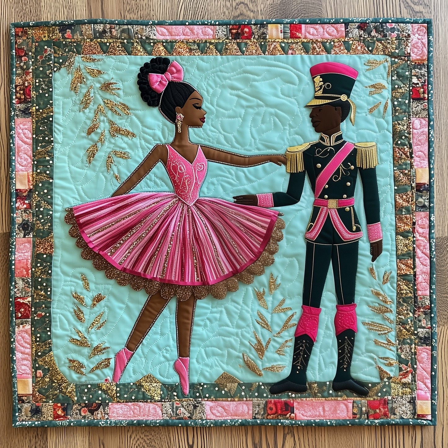 Nutcracker Roots Quilted Table Topper GFTOTL4849