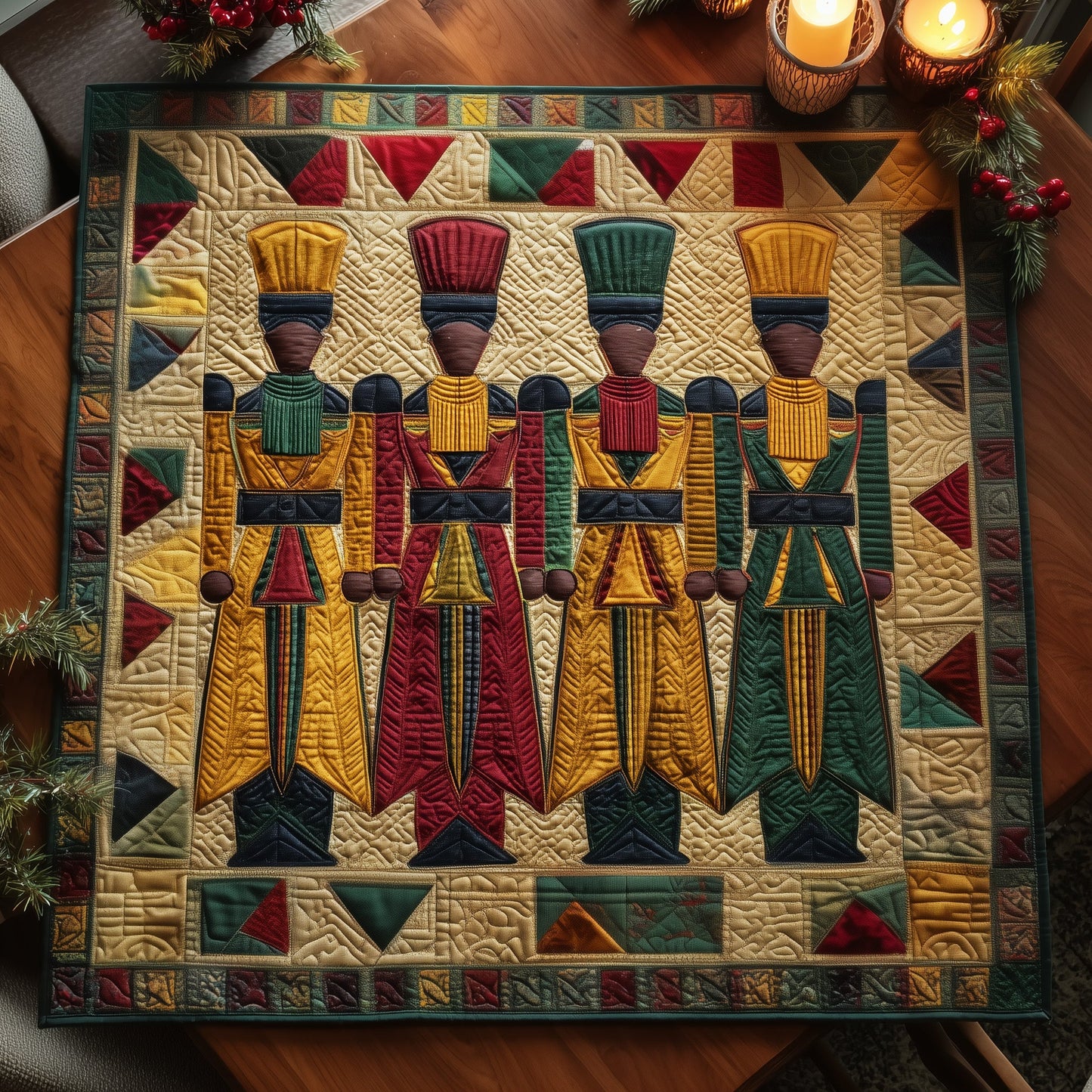 Nutcracker Roots Quilted Table Topper GFTOTL4853