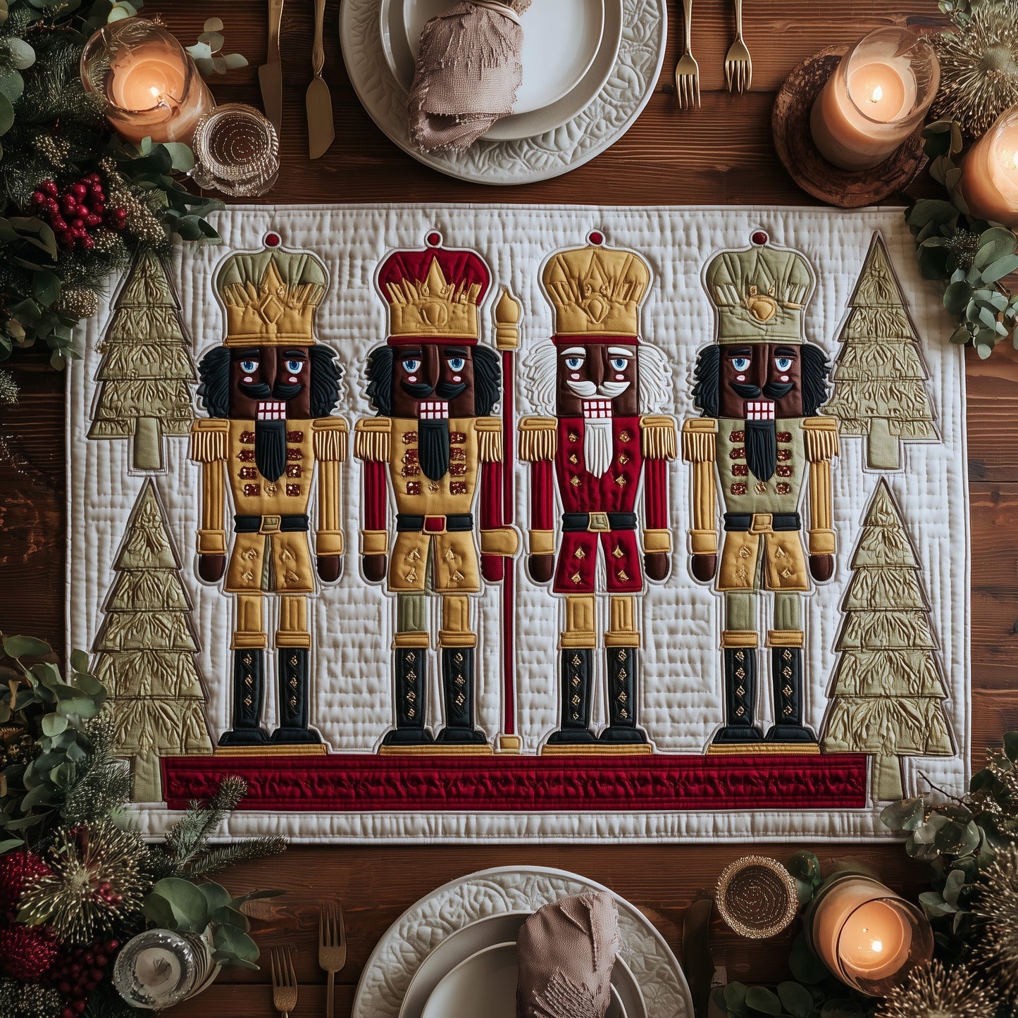 Nutcracker Roots Quilted Table Topper GFTOTL4854