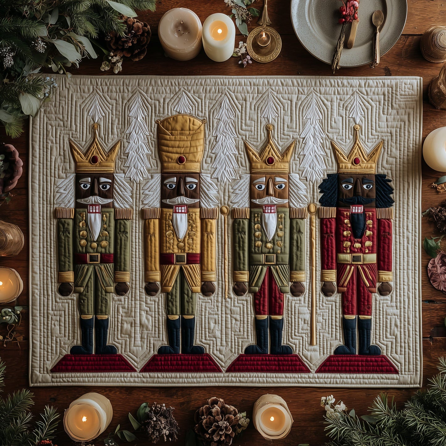 Nutcracker Roots Quilted Table Topper GFTOTL4856